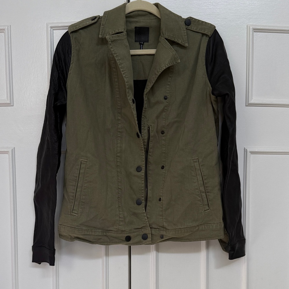 Joe’s Jeans Utility Jacket with Faux Leather Sleeves